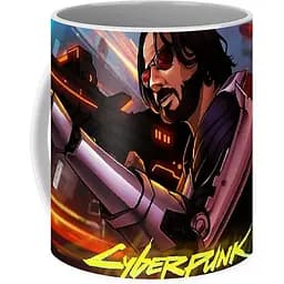 Кружка GeekLand Cyberpunk 2077 Киберпанк 2077 johnny silverhand fan art CY 02.577 330 мл белая