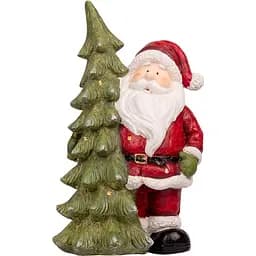 Новогодняя декоративная фигура Novogod'ko Дед Мороз возле елки LED 45 см (974205)