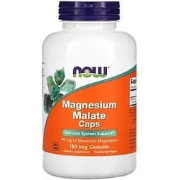 Вітаміни та мінерали Now Magnesium Malate 180 вегакапсул