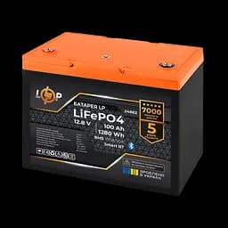 Акумулятор LP LiFePO4 12,8V - 100 Ah (1280Wh) (BMS 100A/50А) пластик Smart BT - мініатюра 2