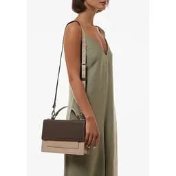 Жіноча шкіряна сумка Grace темно-бежевий/бежевий