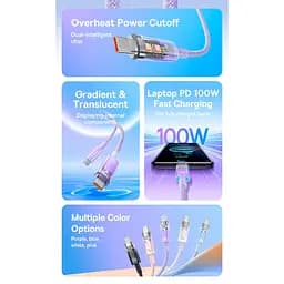 Кабель Baseus Explorer Series Fast Charging Cable with Smart Temperature Control Cable Type-C to Type-C 100W 1m P10319703411-00 Bl - мініатюра 3