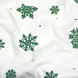 Наволочка Cosas Snowflakes evergreen фланелева 50х70 см біло-зелена (Flannel_SnowflakesEvergreen_50x70) - мініатюра 4
