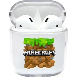 Прозорий силіконовий чохол Apple AirPods із малюнком - Minecraft (KAP1210)