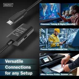 Подовжувач Digitus USB 3.2 Gen1 Active Cable 5G, C/MC/F, 10м, чорний - мініатюра 6