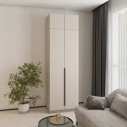 Шкаф 2-дверный с антресолью MebelStar Оскар ДСП BL-B, дополнительная штанга 80x52x260 см Кашемир (MBS-4785)