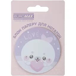 Блок паперу для нотаток Buromax Cute Seal з клейким шаром 70х70 мм 30 аркушів в асортименті (BM.2381-72) - мініатюра 2
