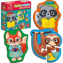 Пазли картонні з грою Vladi Toys Малюк зможе Тварини Іграшки 12 елементів (VT1722-27) - мініатюра 2
