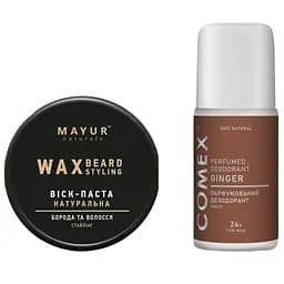 Чоловічий подарунковий набір №60: Віск-паста для бороди Mayur 50 мл + Дезодорант Comex Імбир 50 мл
