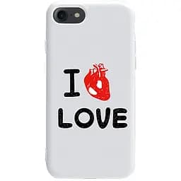 Чехол-накладка Toto Pure TPU 2 mm Print Case Apple iPhone 7/8/SE 2020 #42 Love Heart White