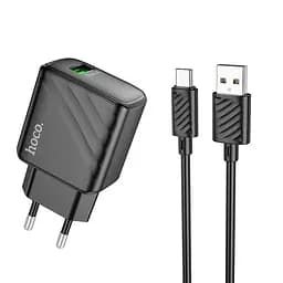 Адаптер сетевой Hoco Type-C cable rich single Port charger CS21A | 1USB, 18W/3A, QC |