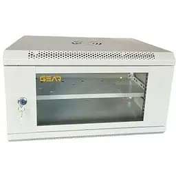 Шафа настінна GEAR 6U 19" 600x450x350 мм, + полка 19", grey (GWMSN-6U-600-450G)