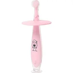 Зубная щетка BabyOno с ограничителем розовая (551/01)