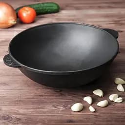 Сковорода Brizoll чавунна WOK з чавунною кришкою 4,7 л 300х103 мм (W30-1)