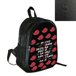 Рюкзак міський/шкільний 38×28см з принтом Аніме Наруто Акацукі дитячий, підлітковий, спортивний (4202)