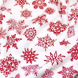 Простирадло Cosas на резинці фланель 80х160 snowflakes cs2, винний (Flannel_SnowflakesRedWhite_80x160x20) - мініатюра 6