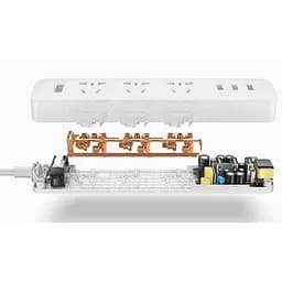 Подовжувач фільтр Xiaomi Mi Power Strip 3 USB 15 W універсальні розетки - мініатюра 4