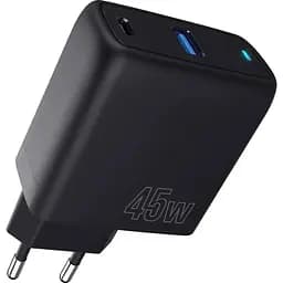 Сетевое зарядное устройство Proove Silicone Power 45W USB-C/USB-A Black (WCSP45110001) [130270]