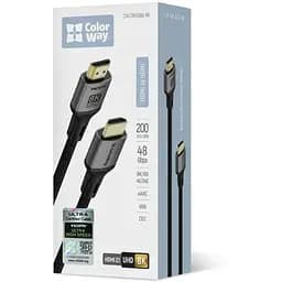 Кабель ColorWay HDMI-HDMI V2.1 8K 2м, Black (CW-CBHD088-BK)