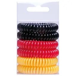 Набір резинок для волосся Titania Аnti Ziep, чорний, червоний, жовтий, 6 шт. (7914-WM1 BOX)