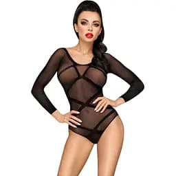 Боді Penthouse High On Love Black глибокий виріз на спині імітація стреп XL