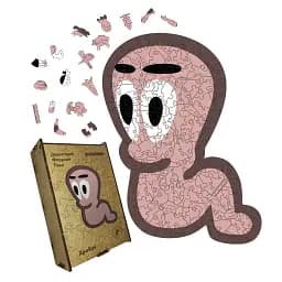 Деревянный фигурный пазл Червь, А4, Деревянная коробка 100 элементов