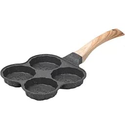 Сковорода порционная 4 фигурные секции 19.5 см. Черная