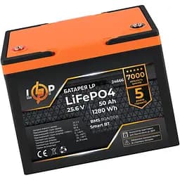 Акумулятор LogicPower LiFePO4 Smart BT 24V 25.6V/50Ah/1280Wh BMS 80A/50А [24666] [109405] - мініатюра 3