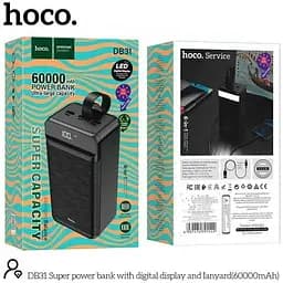 Портативна батарея Hoco Super DB31 60000mAh + Lightning роз'єм та ремінець чорна - мініатюра 9