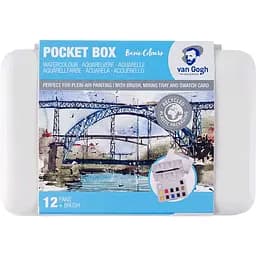 Набір акварельних фарб Van Gogh Pocket box 12 кювет+пензлик Royal Talens