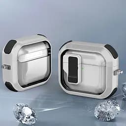 Футляр протиударний Locking Button для навушників Airpods 4 White - мініатюра 4