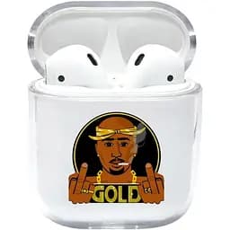 Прозорий силіконовий чохол Apple AirPods з малюнком - 2Pac (KAP1157)