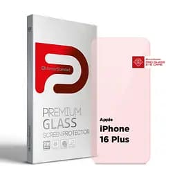 Захисне скло для Apple iPhone 16 Plus, Pro Eye Care, прозоре, загартоване 2.5D скло без рамки, глянцеве, повне проклеювання, захист зору від шкідливого випромінювання, ArmorStandart (ARM80304)