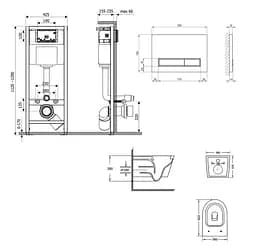 Набір Q-tap Nest 4 в 1 підвісний унітаз Swan Ultra Quiet 520x360x320 + комплект інсталяції QT16335180W48182 - мініатюра 8