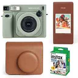 Набір камера Fujifilm Instax Wide 400 Фотопапір 20 шт. Чохол Фотоальбом на 64 фото коричневий