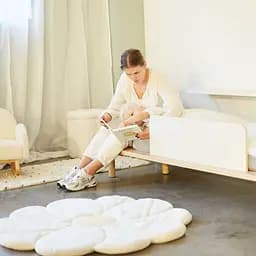 Килимок ігровий Childhome Flower 110 см білий (CCPMFL) - мініатюра 4