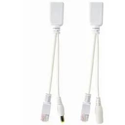 PoE адаптер пасивний (пара) Cablexpert UTP PoE адаптерний кабель 0.15 м телекомунікаційний білий (PP12-POE-0.15 м-W)
