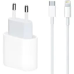Сетевое зарядное устройство для Iphone 14 Pro Max 20 W + кабель Type-C Lightning (MHJ83ZMA/A) коробка