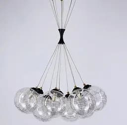 Підвісний світильник Transparent Bubbles на 9 плафонів з металевою ниткою Line.F 371/9 - мініатюра 2