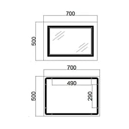 Дзеркало Qtap Cardinal 500x700 з LED-підсвічуванням Touch, з антизапотіванням, з димером температури кольору (3000-6500K) Reverse QT0478C5070 - мініатюра 2