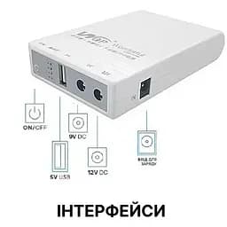 ДБЖ WGP Mini DC UPS WGP103 10400mAh 5V/9-12V з блоком живлення для роутера - мініатюра 8