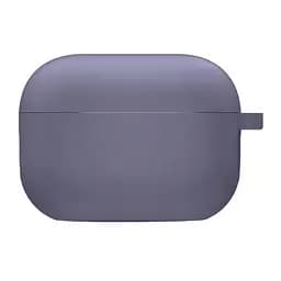 Силиконовый футляр с микрофиброй для наушников Airpods Pro 2 / Pro Серый / Lavender Gray