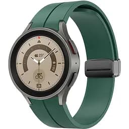 Ремінець для Samsung Galaxy Watch 5 Pro 45mm - темно-зелений ширина кріплення 20мм силікон Watchbands Cls-black (W33-1WB69551119)