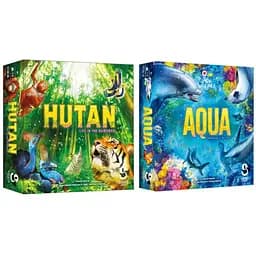 Настольная игра Lords of Boards HUTAN: Жизнь в тропиках + Aqua. Океанское биоразнообразие (укр.) (LOB2411UA+1)