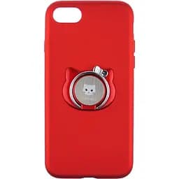 Чохол-накладка Shengo Soft-touch holder TPU Case iPhone 8 Red