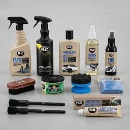 Подарунковий набір автомобіліста 12 в 1 K2: догляд за салоном, шинами, фарами та кузовом