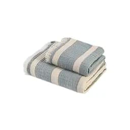 Рушник Lotus Home - Milana muslin lead blue-khaki 80x160 - мініатюра 8