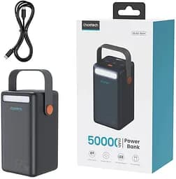 УМБ Choetech 50000mAh, PD3.0 65W USB-C, QC3.0, 3хUSB-A 18W, mirco USB, Li-pol LED Light, чорна (B664-CCBE) - мініатюра 2