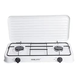 Настільна газова плита Sokany SK-6002W 2 конфорки 4.4 кВт під балонний газ для Білий