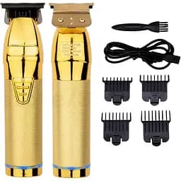 Триммер для бороды и стрижки волос LCD Portable Barber золотистый